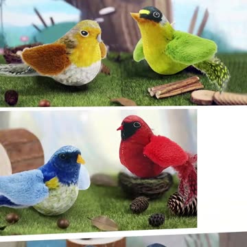 Cat Toys Chirping Toy with Catnip Silver Vine Simulation Bird Design Interactive