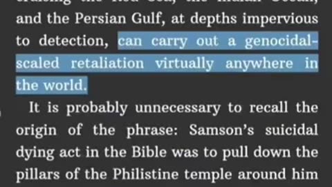 The Samson Option : Its Israel That Poses The Greatest Threat To The World By Having Nukes