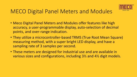 Accurate Monitoring with Meco Digital Display Instruments
