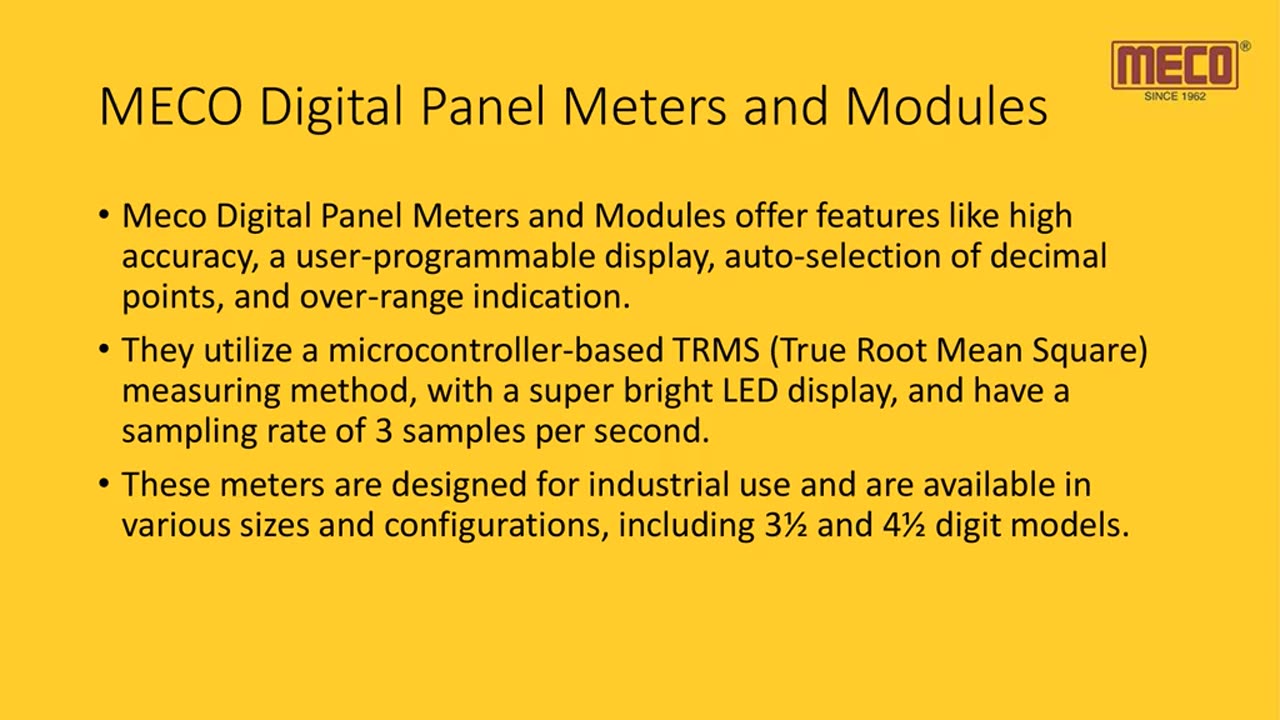 Accurate Monitoring with Meco Digital Display Instruments