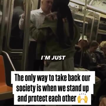 Black fatigue maxing as White man stands up to violent dindu on the subway who threatened an old man