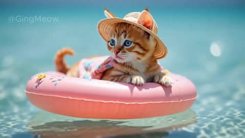 Tiny Ginger Cat_s Epic Beach Adventure(1080P_HD)