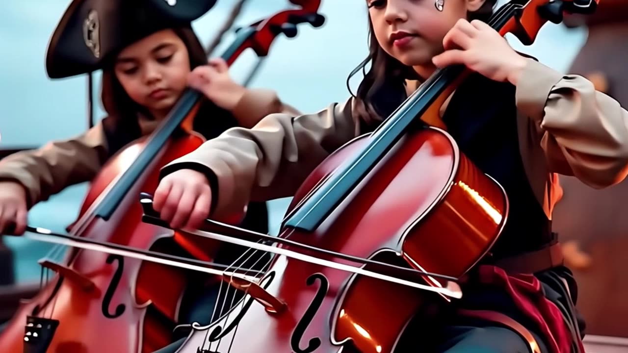 Two young pirates set sail on a musical adventure! 🏴‍☠️🎶 ⚔️🎻☠️