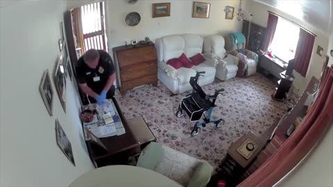 Paramedic steals cash from a patient then looks up to see a camera
