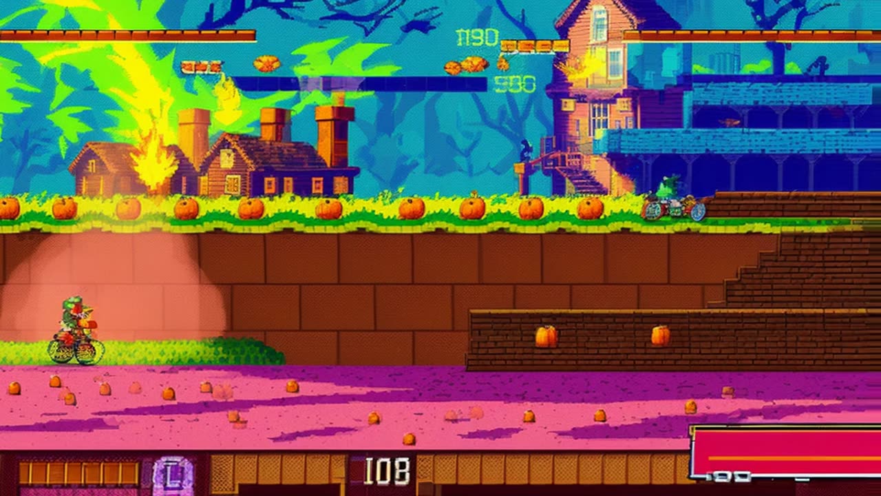 The Headless Horseman 8bit Side-Scroller - MiniF IX [Mini F] - cinematic ambient with ai video