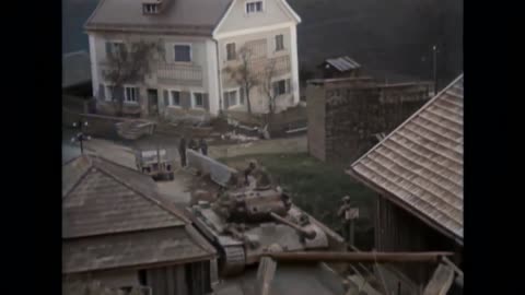 11th Armored Division in Germany April 1945 - Colorized WWII Combat Footage