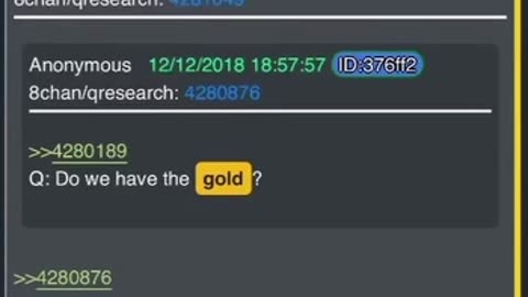 Q Post Report: 2619-12-12-2018 Gold Shall Destroy The Fed