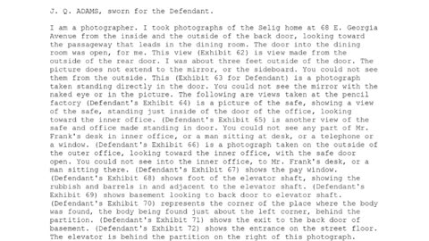 J Q ADAMS, Sworn In For The Defendant, 107th To Testify