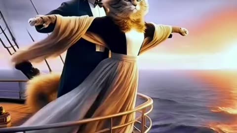 TITANIC ROMANTIC SCENE | CAT COUPLE | CAT ROMANCE|
