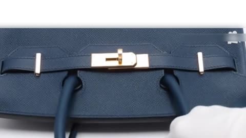 HERMÈS Birkin 30 Veau Epsom – Blue Tie with Gold Metal Fittings