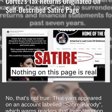 Fact Check: Satirical Story Said NY Judge Demanded Rep. Ocasio-Cortez's Tax Returns