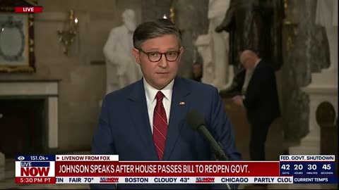 Speaker Mike Johnson- "The Democrat Shutdown is FINALLY OVER!"
