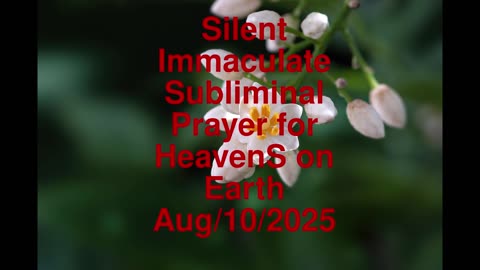 Silent Immaculate Subliminal Prayer for HeavenS on Earth Aug-10-2025