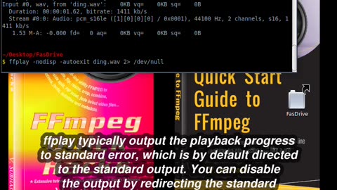 Chapter 2, Demo 2 of the book ‘Quick Start Guide to FFmpeg’ | Play audio with ffplay