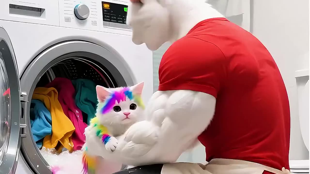 Kitten Turns the House Into a Pool?! 🛁🐾 Dad Cat Loses Control!