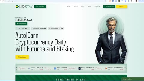 Lexstay - New Crypto Platform - Earn 2% Daily for 10 Days - Not Bad At All, Just Started