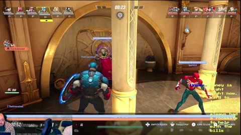 Marvel Rivals with a mostly full squad