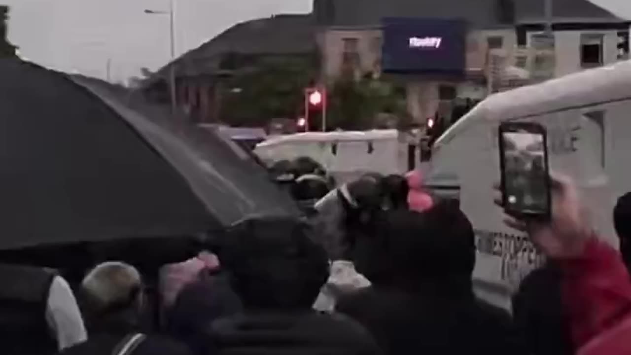 Portadown PSNI square off against the locals in portadown. Very tense scenes already.