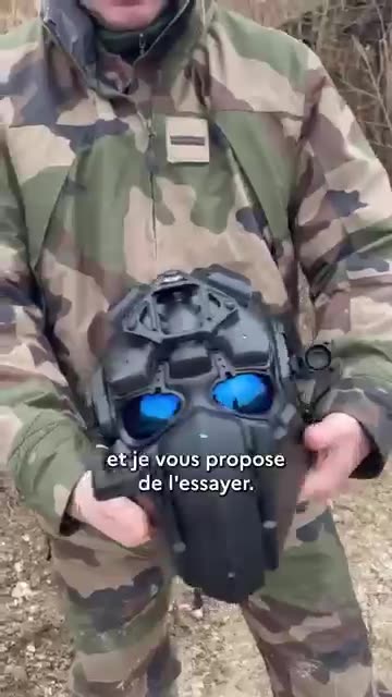 Looks like a Predator mask: a helmet that can take a hit from a .44 Magnum