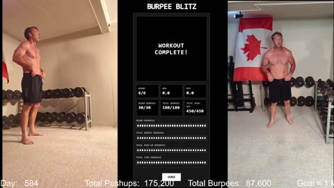 Everyday 300 push ups and 150 Burpees!