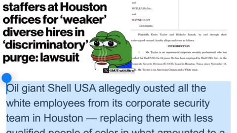 Shell fired ALL White Employees for less qualified People of Color