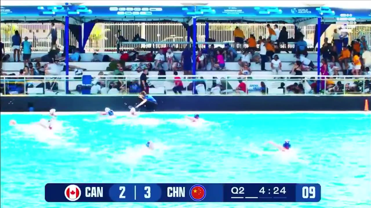 Gunshots were heard twice during the #China vs. #Canada U20 Water Polo