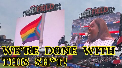 DISRESPECTFUL NY Mets REPLACE the US Flag with the Pride Flag during playing of National Anthem!
