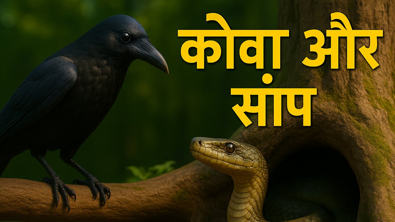 कौआ और साँप | चतुर बदले की कहानी | एनिमेटेड नैतिक कथा