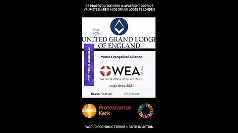 De protestantse kerk is opgericht door de vrijmetselaren in de grand lodge te Londen