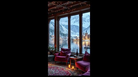 Winter Resort Cabin with Fireplace, Snowy Mountain Views & Cozy Camping Vibes