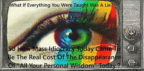 So How Mass Idiocracy Today Came To Be The Real Cost Of The Disappearance Of Personal Wisdom