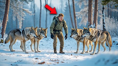 A Pack Of Wolves Circles A Hiker—When He Realizes Why, His Heart Stops!