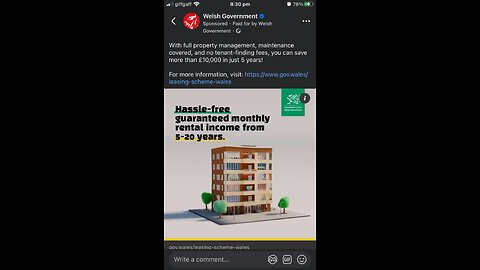 Welsh Government spending money on facebook adverts and tenants ? Tax payers money ?