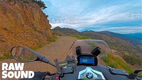 BMW C400X OFFROAD Mountain Ride along the EDGE RAW sound POV by Combastaboyy