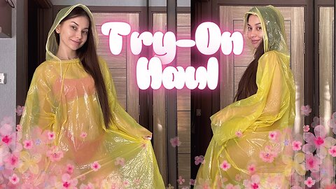[4K] Yellow Raincoat Try-On | Elegant Full Look
			