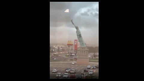 Replica of the Statue of Liberty topples due to strong winds in Guaíba, Brazil