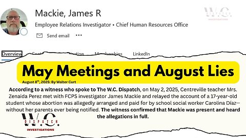 Fairfax County Public Schools' Caught Lying In Their First Statement About Abortion Allegations
