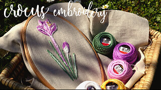 Crocus hand embroidery #crocusembroidery #handembroidery #embroideryflower