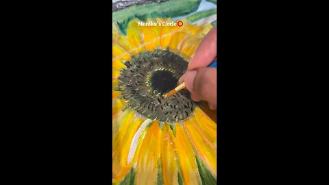 ⭕️My painting for Cherishing a Memories with Abstract Sunflower Art #shorts"