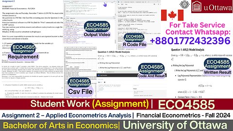 Client Work (Assignment) | ECO4585 Applied Econometrics Analysis | University of Ottawa