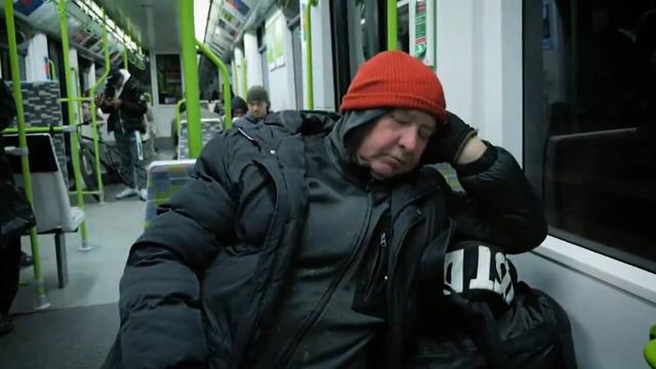 Daniel, middle aged white man, worked all his life, and still working, forced to sleep on trams
