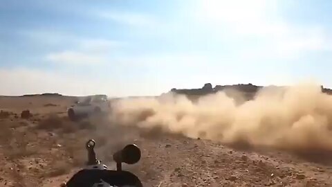 Speeding ISIS truck ambushed at close range.