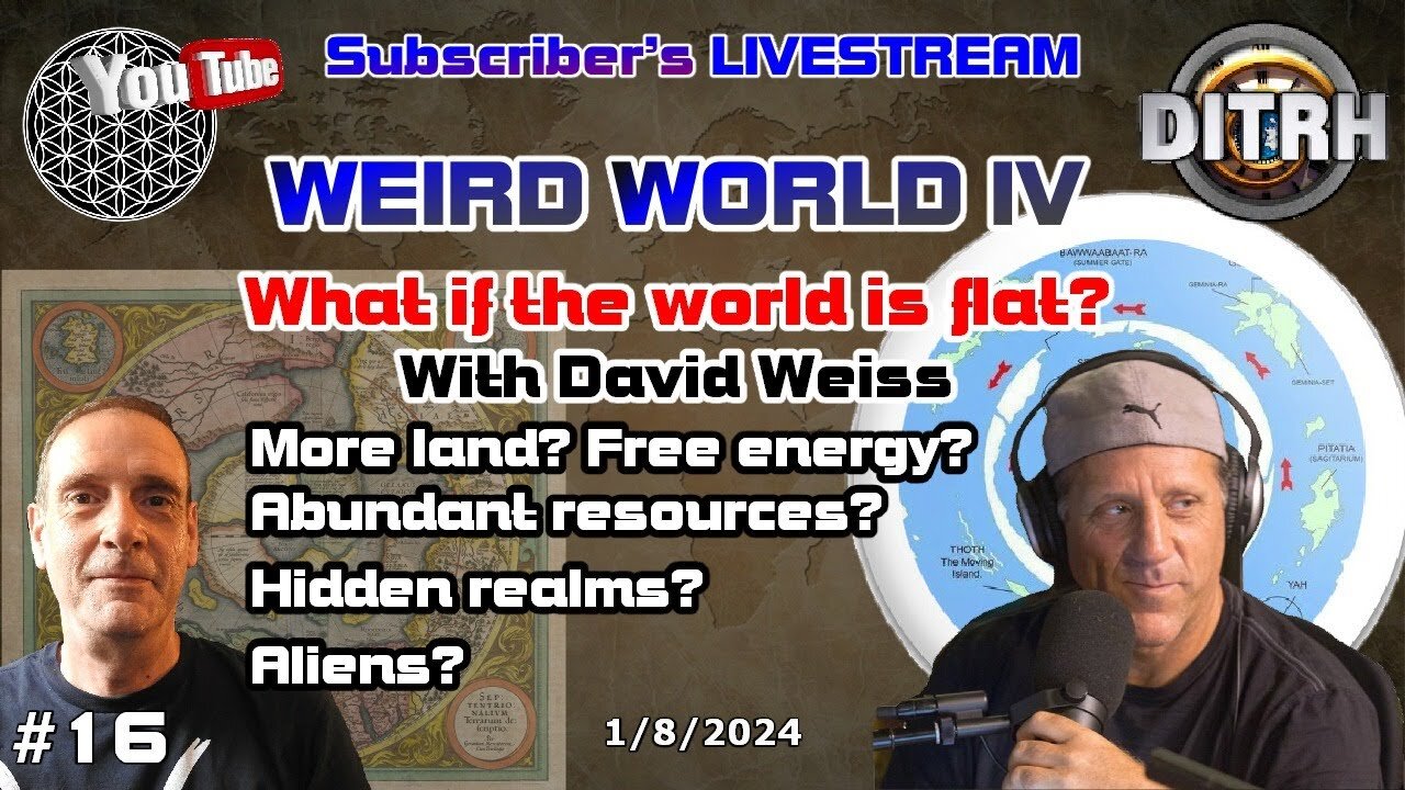 [Trebor Seven] ▶️Subscribers Livestream #16▶️ WEIRD WORLD 4: What If The World Is Flat? Featuring David Weiss [Jan 8, 2024]
