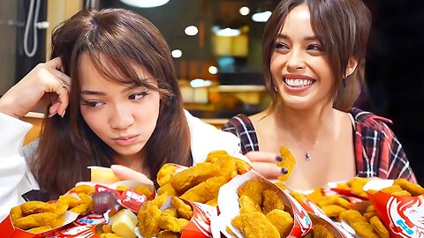 We Try to Eat 100 Chicken Nuggets CHALLENGE w_ Valkyrae