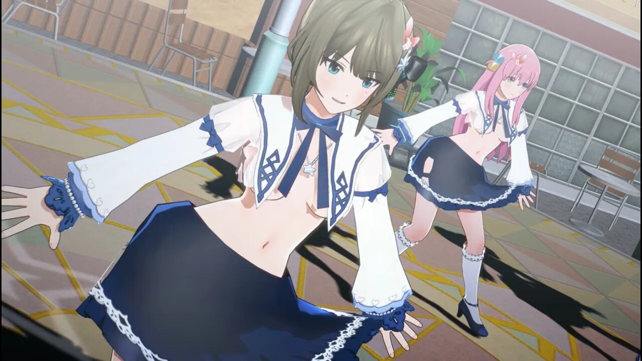 A group of idols dressed in Sexy idol costume dancing in outdoor,song called Precious Grain