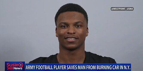 ARMY FOOTBALL PLAYER SAVES MAN FROM BURNING CAR IN N.Y.