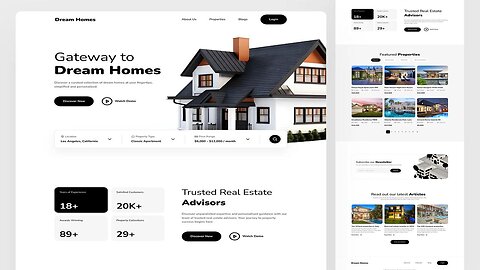 Real Estate Landing Page Website using HTML, CSS & JavaScript
