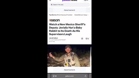 Website Read | Disturbing Video | Watch a New Mexico Sheriff's Deputy Jovially Hurl a Baby Rabbit…