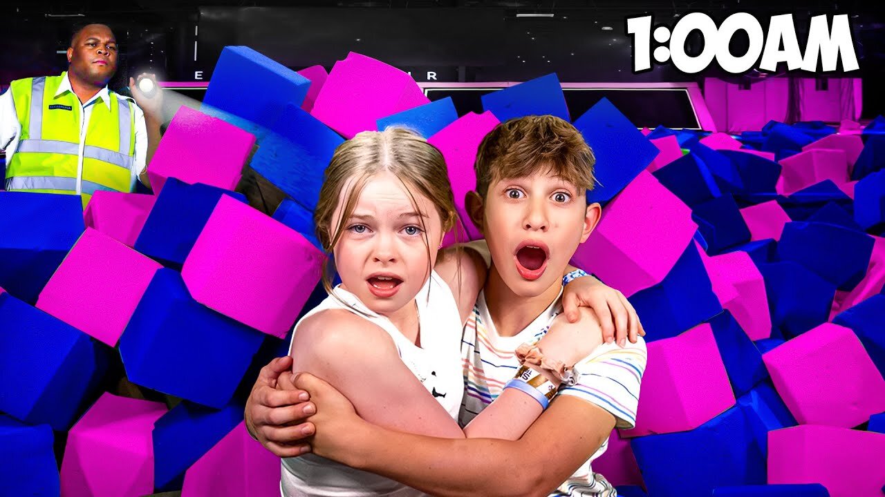My Daughter's 24 Hours Trampoline Park Challenge!