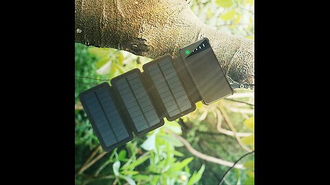 10000mAh Portable & Foldable Solar Power Bank With 5V_2A Outputs